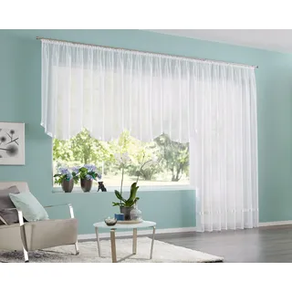 Bogenstore OTTO HOME "Eby" Gr. 2, weiß, B:400cm H:100cm, Voile, Polyester, Gardinen, Bogenstore, Transparent Polyester, Topseller