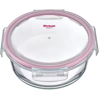 Westmark Frischhaltedose rund Transparent/Rot 950 ml