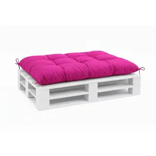 VBChome Palettenkissen für Europaletten Möbel Palettenauflage Garten Balkon 12 Farben mit Schaumstoffflocken Füllung Rosa Sitzkissen 120 x 80 cm