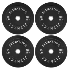 Signature Fitness 5,1 cm olympische Hantelscheiben mit Stahlnabe, 22,7 kg Set, 2 x 4,5 kg, 2 x 6,8 kg