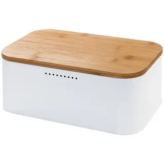Butlers Brotkasten Bread 'N' Breakfast , Weiß , Metall, Holz , 18x13x31 cm , Geschirr, Tischkultur & Serviergeschirr, Brotkörbe