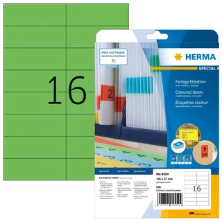 Herma Adressetiketten 4554 grün 105 x 37 mm 20 Blatt 320 St.