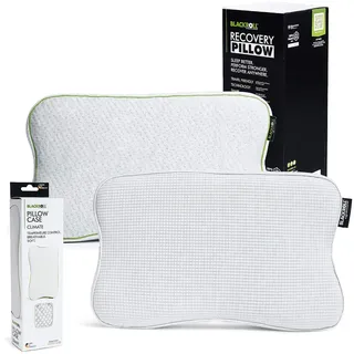 BLACKROLL® Recovery Pillow Set (50 x 30 cm), orthopädisches Kissen mit zusätzlichem Bezug, ergonomisches Kopfkissen mit Travel Bag, Nackenkissen aus Viscose Memory Schaum, Made in Germany, Climate