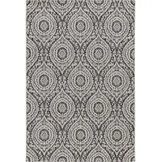 benuta Outdoorteppich Cleo Weiß/Schwarz 160x230 cm , Textil , Grafikmuster , Rechteckig , 160x230 cm , Oeko-Tex® Standard 100 , wasserabweisend , Teppiche und Böden, Teppiche, Outdoorteppiche