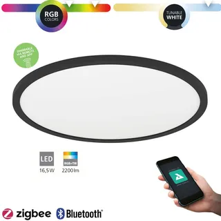 EGLO LED-Deckenleuchte Rovito-Z RGB/CCT Ø 42 cm Schwarz