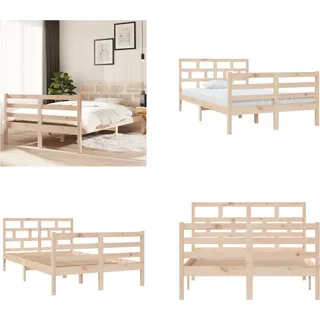 vidaXL Massivholzbett Kiefer 120x200 cm - Bettrahmen - Bettgestell - Bett - Holzbett - Braun