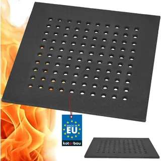 KOTARBAU® Gusseisen Kaminrost 40 x 40 cm Kaminofen Rost Ascherost für Kaminöfen Ofenrost Massiv & Robust Gussrost Eckig