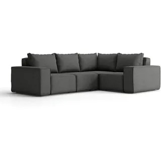 Kaiser Möbel Gartenecksofa Für Den Garten Sonne Grau Links , Holz , Füllung: Komfortschaum , L-Form , 246x73x181 cm , Gartenmöbel, Loungemöbel, Gartensofas & Loungesofas