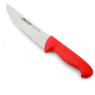 Arcos Fleischermesser aus Nitrum Edelstahl - Ideal für Fleisch - Ergonomischer Griff aus Polypropylen, für Langanhaltenden und Schweren Gebrauch - Rot, Serie 2900