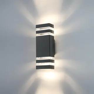 HLFVLITE LED Wandleuchte Wandlampe aussen - Außenlampe Aussenlampe Wand, GU10 Up Down Außenleuchte Außenwandleuchte 3000K, Aussenleuchte Außenbeleuchtung Hauswand Terrasse Haus