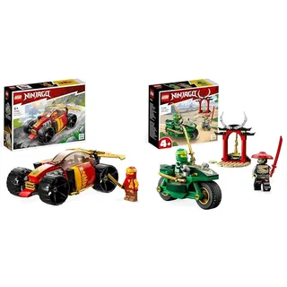 LEGO 71780 NINJAGO Kais Ninja-Rennwagen EVO 2in1 Rennwagen Spielzeug zu Geländewagen-Fahrzeug,ab 6 Jahren & 71788 NINJAGO Lloyds Ninja-Motorrad ab 4 Jahren