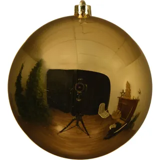 buttinette Weihnachtskugel aus Kunststoff, gold, 14 cm Ø