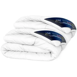 AM Qualitätsmatratzen Premium Sommer Daunen Bettdecke 2er Set Made in Germany aus 100% | Daunen 140x220cm