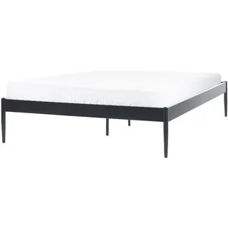 Beliani Bett mit Lattenrost 140/200 cm Schwarz Metall , 140x200 cm , Schlafzimmer, Betten