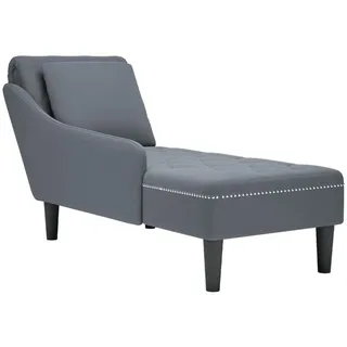 vidaXL Chaiselongue mit Kissen und Rechter Armlehne Dunkelgrau Samt