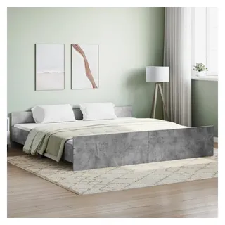vidaXL Bettgestell mit Kopf- und Fußteil Betongrau 180x200 cm