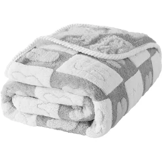 DJDEA Flauschige Warme Babydecke Microfaser 75x100cm - Weiche Kuscheldecke für Kinder (Mädchen/Junge), Grau - geeignet für Kinderbett und Kinderwagen
