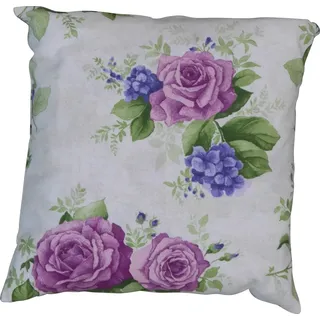 ANGERER Freizeitmöbel GmbH Sofakissen - Zierkissen mit Reißverschluss - Dekokissen Made in Germany (Weiß-Rosa-Lila geblümt)