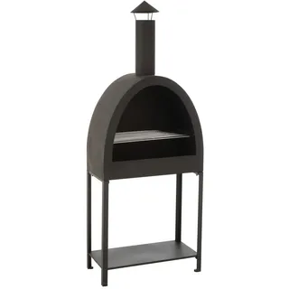 Atrigo Feuerstelle , Schwarz , Metall , 60x155x30 cm , Grillfunktion, hitzebeständig , Gartenmöbel, Feuerschalen & Feuerkörbe