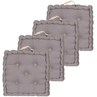 Atout Ciel 4 Bodenkissen, 40 x 40 cm, mit kontrastierendem Henkel, Grau