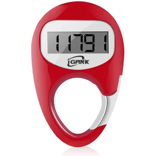 iGANK Simple Walking Pedometer 3D Schrittzähler für Männer Frauen Kinder (rot)