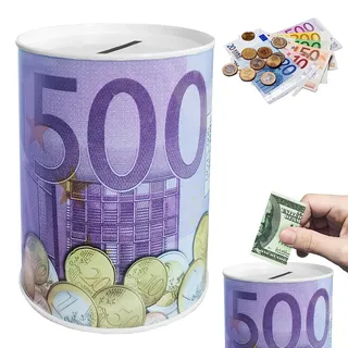 YOUYIKE Spardose Metall, Sparschwein Euro Münzen Spardose Nicht zum öffnen, Lustig Personalisiert Münzen Money Box Piggy Bank für Banknoten Geschenkidee Geburtstag