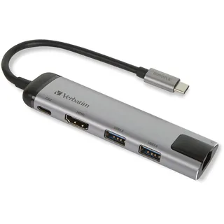 Verbatim USB-C Adapter USB 3.1 GEN 1/USB 3.0 x 2/HDMI/RJ45, 49141