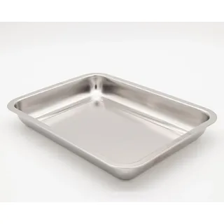 HaushaltsFuchs® Premium Auffangschale – XXL Auffangschale aus Edelstahl für Bambus Schneidebrett, extra groß, rostfrei, spülmaschinenfest, als Auflaufform für Ofen geeignet