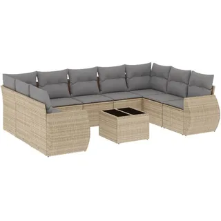 VidaXL 3221808, Hellgrau, Rattan, Gehärtetes Glas, 110 kg, Erwachsene & Kinder, 550 mm, 550 mm - Hellgrau