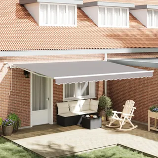 vidaXL Markisenstoff Hellgrau 450 x 300 cm Polyester - Hellgrau