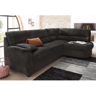 sit&more Ecksofa »Pandora L-Form« wahlweise mit Bettfunktion und Bettkasten, schwarz,