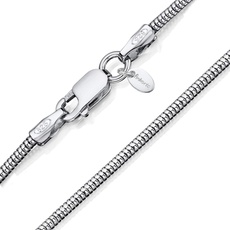 Amberta 925 Sterlingsilber Damen-Halskette - Schlangenkette - Rattenschwanz-Kette - 1.4 mm Breite - Verschiedene Längen: 40 45 50 55 60 cm (40cm)
