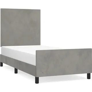 vidaXL Bettgestell ohne Matratze Hellgrau 80x200 cm Samt - Grau