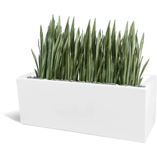 Kloris Blumenkasten, rechteckig, modern, aus Polyethylen, 80 x 30 cm, Höhe 30 cm, Tiefe 17 cm, weiß, hohe Qualität, hergestellt in Italien
