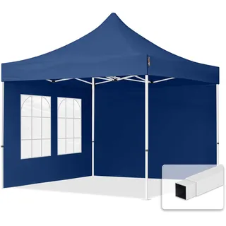 TOOLPORT Faltpavillon 3 x 3 m inkl. 2 Seitenteile Blau