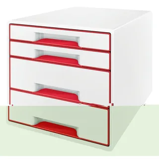 Leitz Schubladenbox 36,3 x 28,7 x 27 cm 4-tlg. rot/weiß
