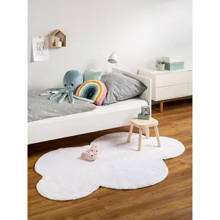 Benuta Kinderteppich Bambini Cloud, Baumwolle, Weiß, 120 x 160.0 x 2 cm