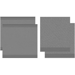 DDDDD Geschirrtuch »Akira, aus reiner Baumwolle« Combiset: 2 Küchentücher ca. 50x55 cm & 2 Geschirrtücher ca. 60x65 cm, grau