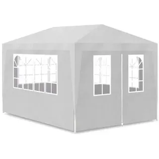vidaXL Partyzelt 4 x 3 m inkl. 4 Seitenteile Weiß