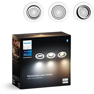 Philips Hue Milliskin Recessed Spotlight Round / Aluminium, - 3-Pack