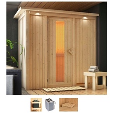 Bild Sauna »Vada«, (Set), 9 KW-Ofen mit integrierter Steuerung beige