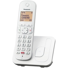 Bild von KX-TGC250SPW Digitales Schnurloses Telefon für Senioren mit Anrufsperre, leicht zu lesendes Display, Freisprecheinrichtung, Wecker, Einzel-Kopfhörer, Weiß.