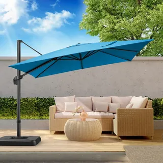 Schwebender Sonnenschirm - Sonnenschirme für Terrassen - Verstellbarer Sonnenschirm - Sonnenschirm aus Aluminium - 3 x 3 Meter - 360° schwenkbar