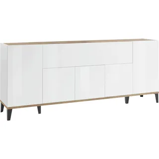 INOSIGN Sideboard »Sunrise« Kommode mit 5 Türen und 1 Klapptür, Breite 200 cm, weiß