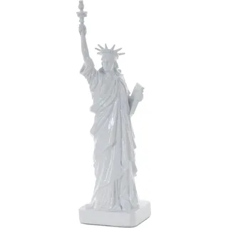 Deko Figur Freiheitsstatue 40cm, Polyresin Skulptur Amerika New York USA, In-/Outdoor - Weiß