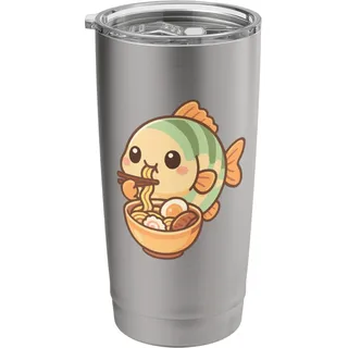 Süße Fische essen Ramen Kawaii Food Lover Art Doppelwandiger Edelstahl-Thermobecher