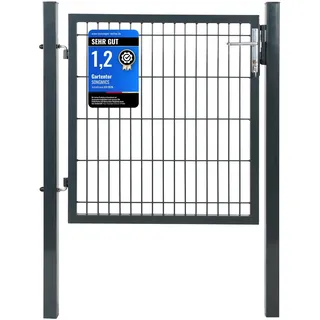 Songmics Gartentor 106 x 90 cm Grau/Stahl