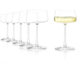 Stölzle Lausitz Champagnerschalen Power 6er-Set 275 ml – Elegante Kristallgläser ideal für Champagner, Sekt & Prosecco – Hochwertige Sektgläser aus deutscher Herstellung – Spülmaschinen- & Stoßfest