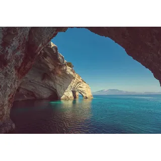 Papermoon "GROTTE-ZAKYNTHOS INSEL MEER GRIECHENLAND FELSEN GEBIRGE", bunt,