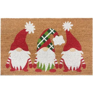 HANSE Home Fußmatte »Mix Mats Kokos Christmas Gnomes«, rechteckig, 15 mm Höhe, Weihnachten, Schmutzfangmatte, Outdoor, Rutschfest, Innen, Kokosmatte, braun